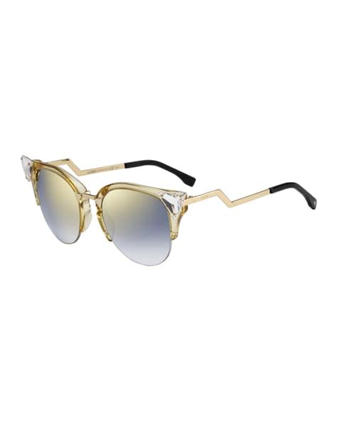 fendi iridia cat eye crystal tip sunglasses|More.